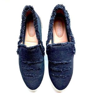 Adam Tucker By Me Too Marin12 Black Denim Slip On Espadrille Sneaker Size 9 1/2